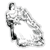 She Rested - Gibson Girl Sticker